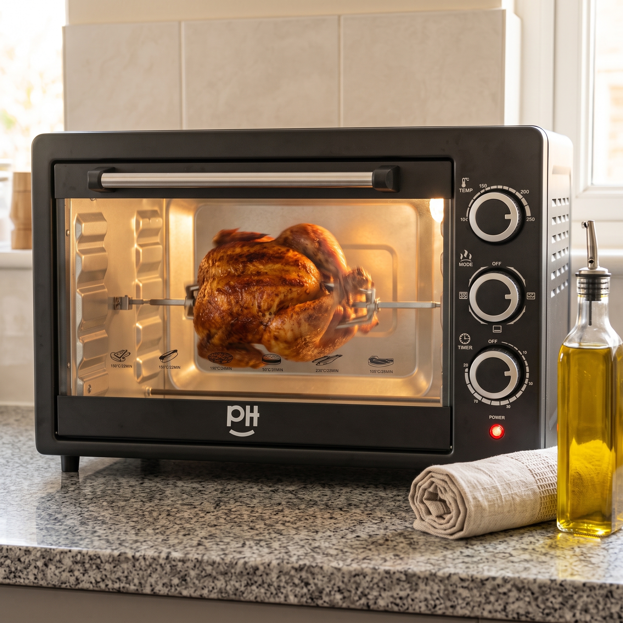 Stainless_steel_oven_roasting_ch…_202607261526 40-Liter Oven with Rotisserie - Image 1