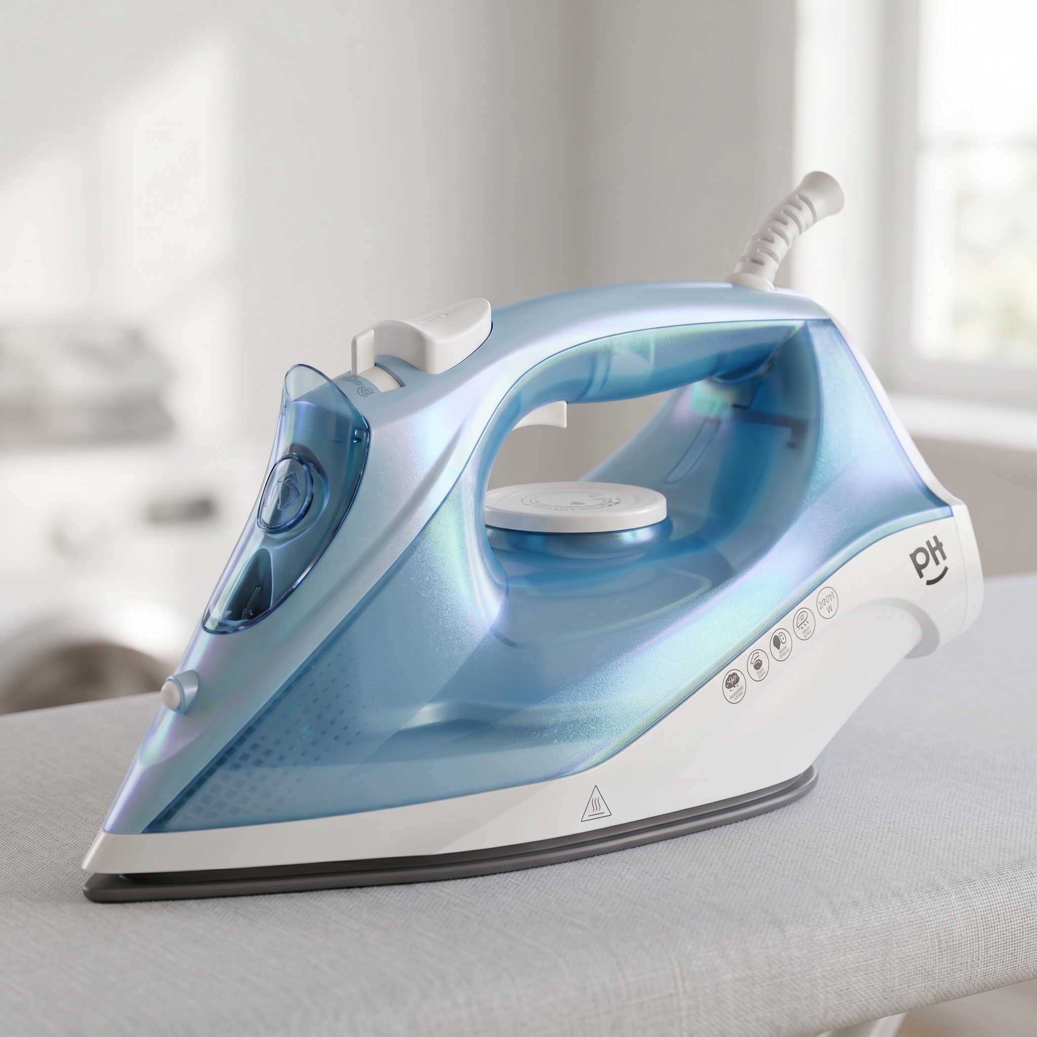 Steam_iron_on_ironing_board_202607270858 PH Steam Iron 2200 W 1 Base box - Image 1